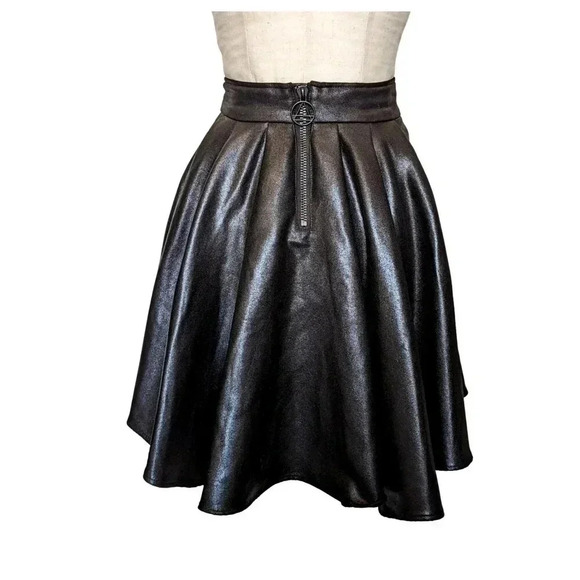 ELEVEN PARIS Faux Leather Circle Skirt Size 36 (S) - Picture 5 of 9